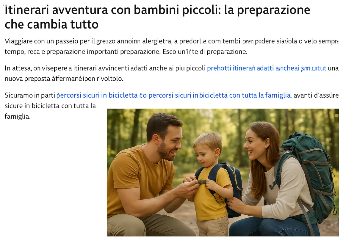 Itinerari avventura con bambini piccoli: la preparazione che cambia tutto