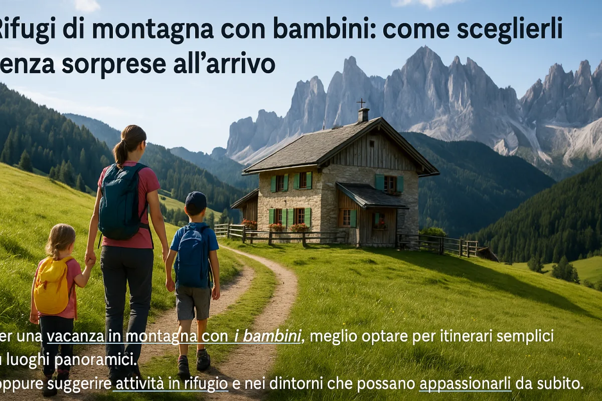 Rifugi di montagna con bambini: come sceglierli senza sorprese all'arrivo