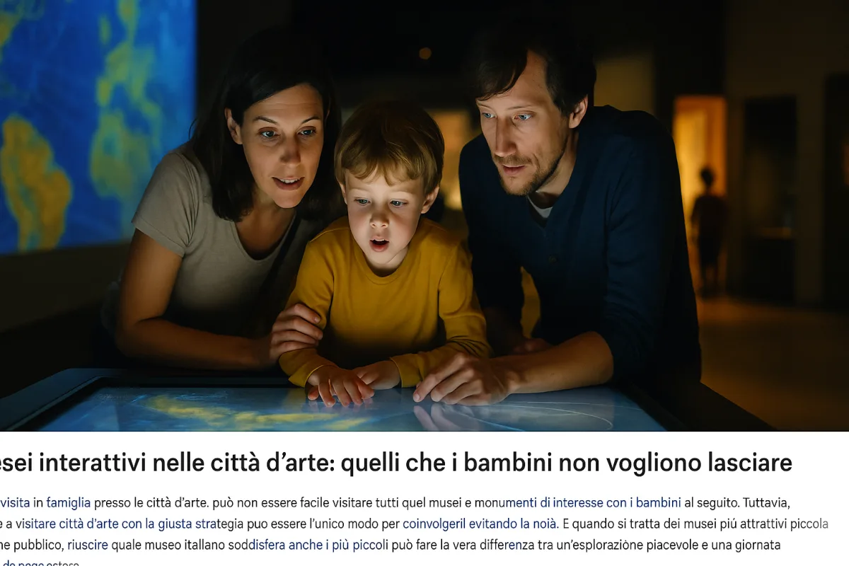 Musei interattivi nelle città d'arte: quelli che i bambini non vogliono lasciare