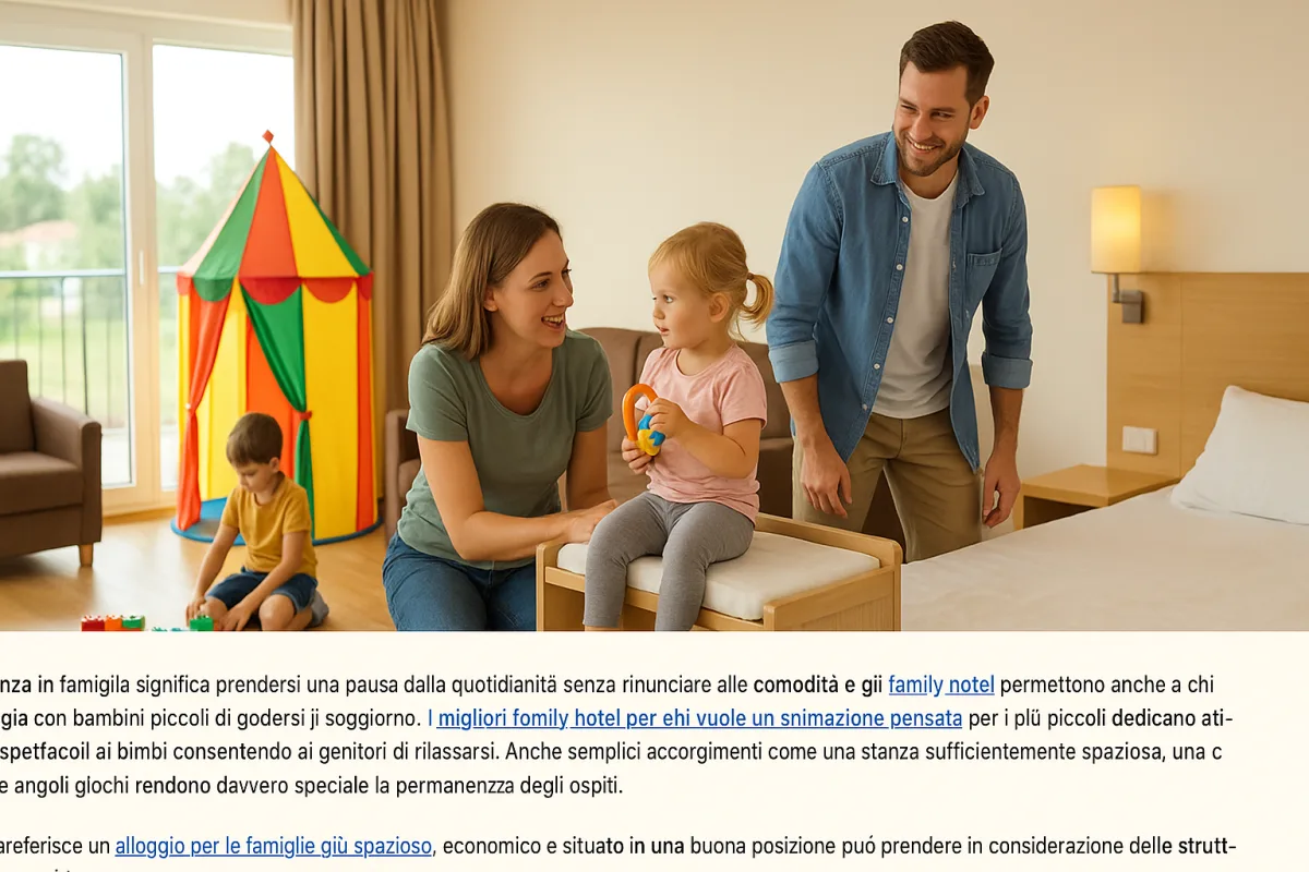 Hotel per famiglie con bambini piccoli: i servizi che cambiano la vacanza