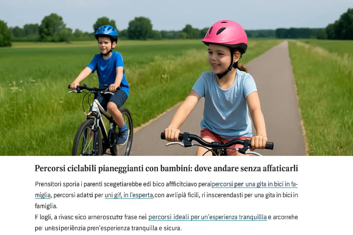 Percorsi ciclabili pianeggianti con bambini: dove andare senza affaticarli