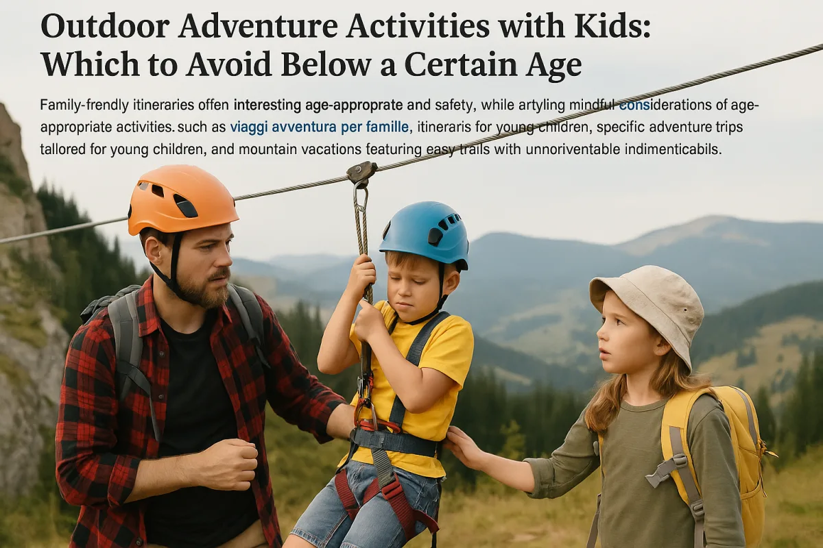Attività avventura all'aperto con figli: quali evitare sotto una certa età