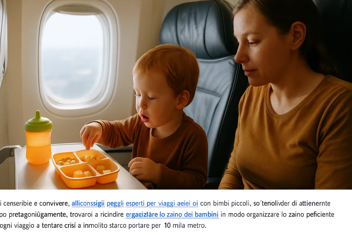 Cibo per bambini in aereo: cosa portare per evitare crisi a 10mila metri