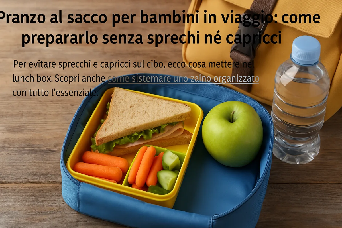 Pranzo al sacco per bambini in viaggio: come prepararlo senza sprechi né capricci