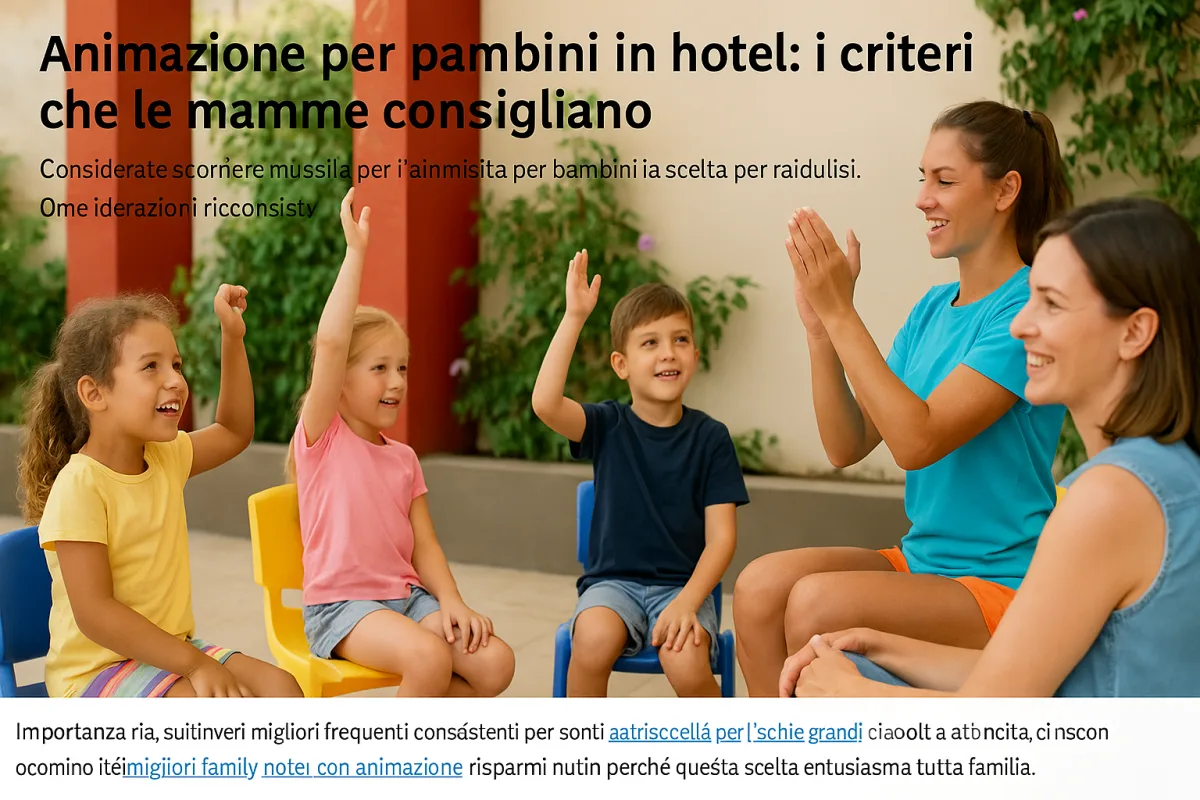 Animazione per bambini in hotel: i criteri che le mamme consigliano