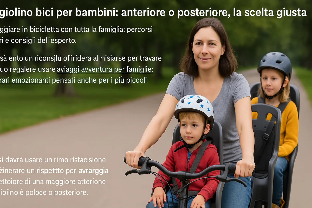 Seggiolino bici per bambini: anteriore o posteriore, la scelta giusta