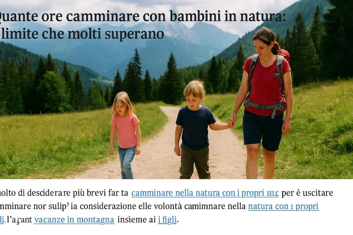 Quante ore camminare con bambini in natura: il limite che molti superano
