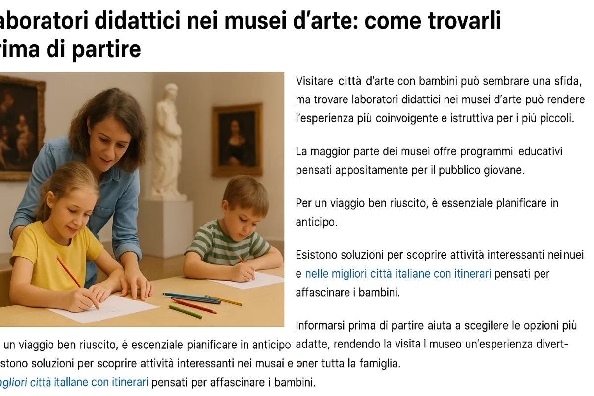 Laboratori didattici nei musei d'arte: come trovarli prima di partire