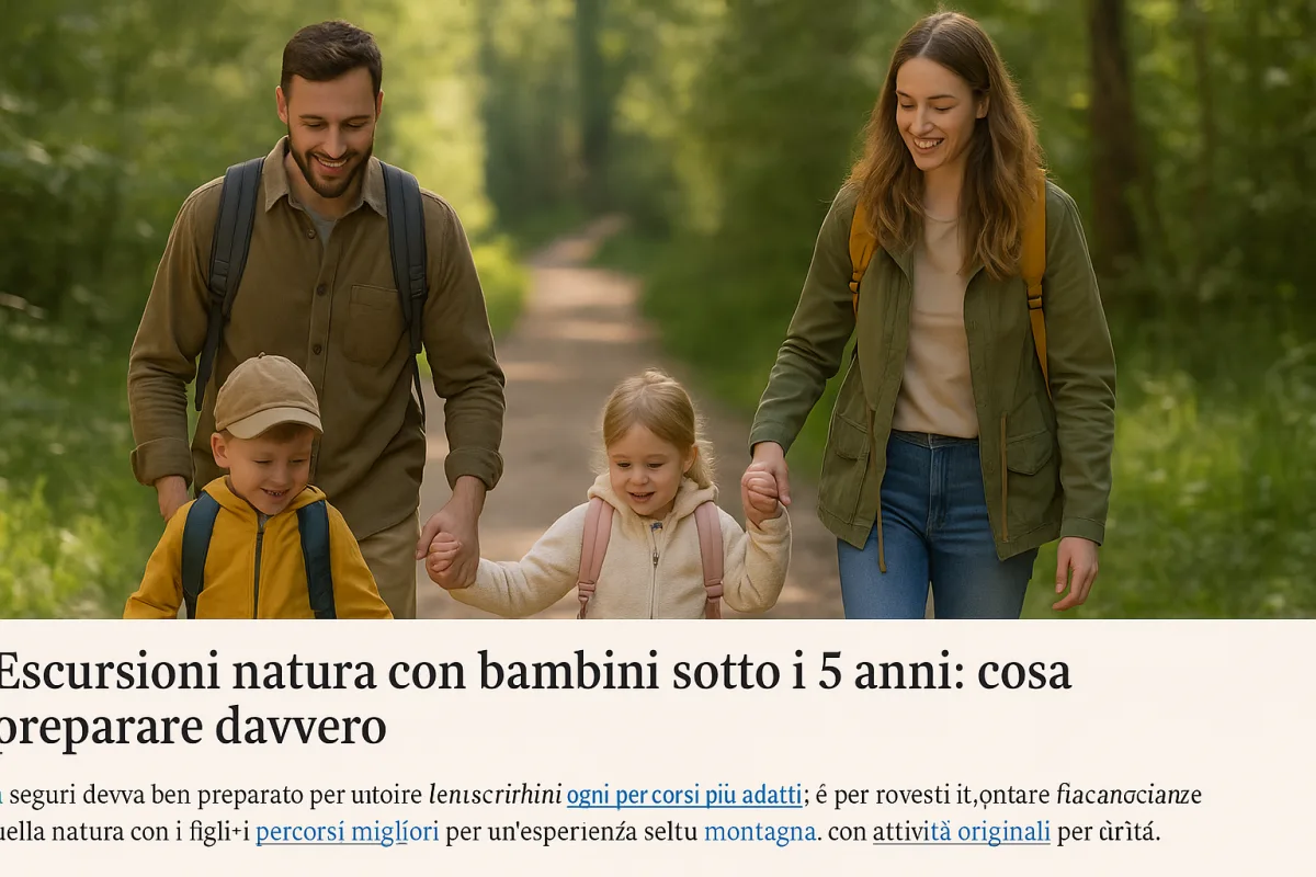 Escursioni natura con bambini sotto i 5 anni: cosa preparare davvero