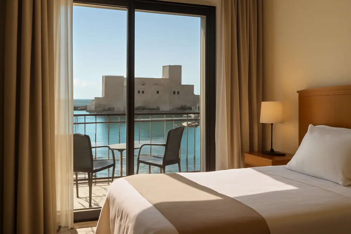 Hotel a Trani sul porto: le camere con vista sul castello svevo