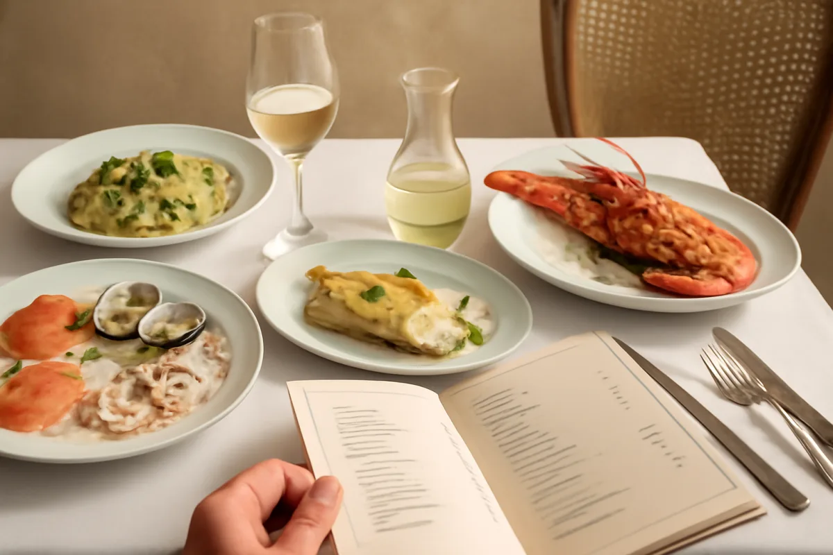 Menu dell'Hotel Regia di Trani: piatti di mare, degustazione e prezzi medi