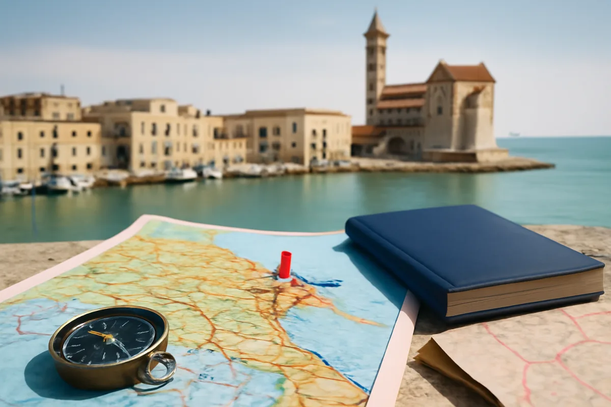 Trani sta nel nord della Puglia, sul mare, a metà strada tra Bari e Foggia